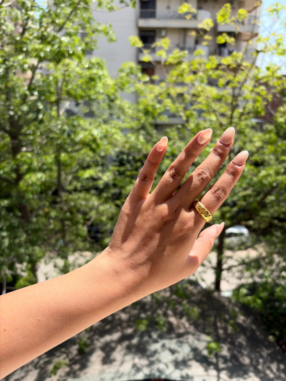 Golden Link Chain Ring