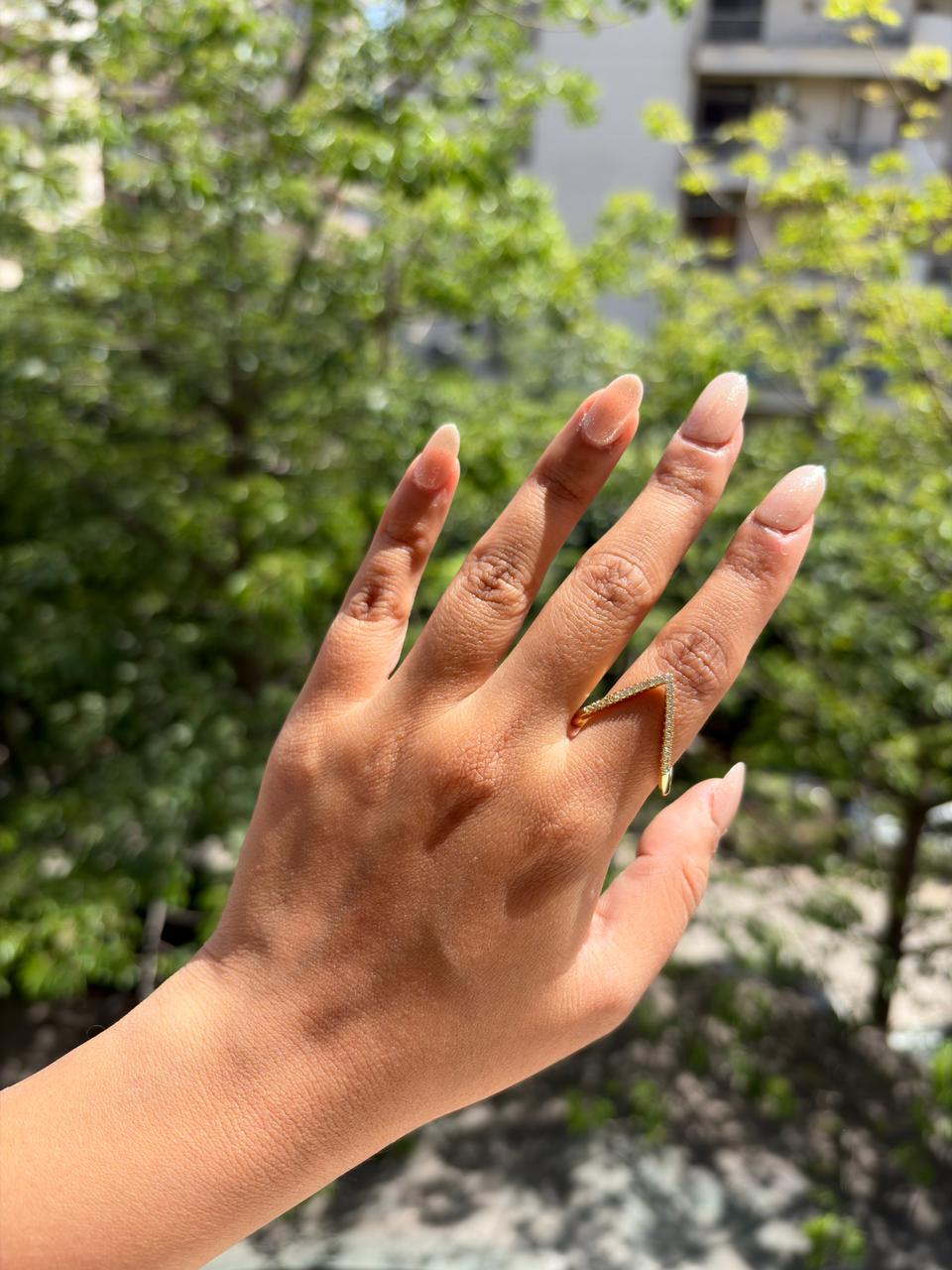 Crystal V Statement Ring