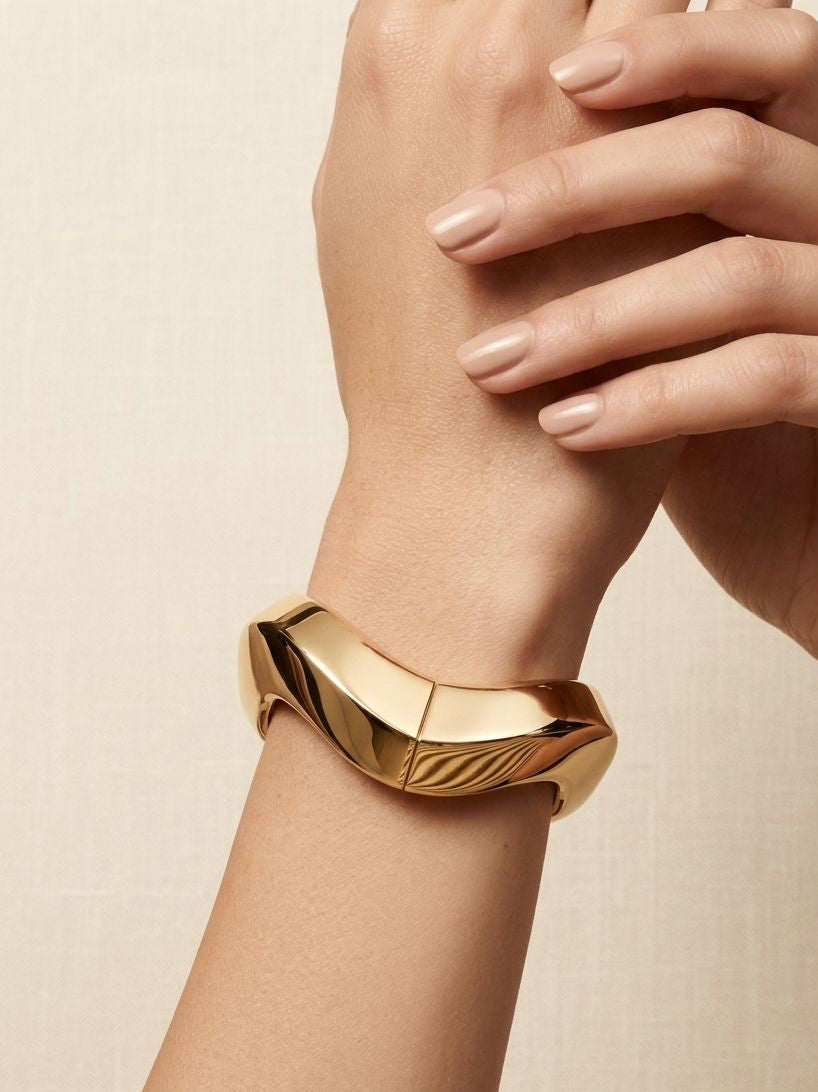 Molten Gold Cuff| Anti-Tarnish Stainless Steel
