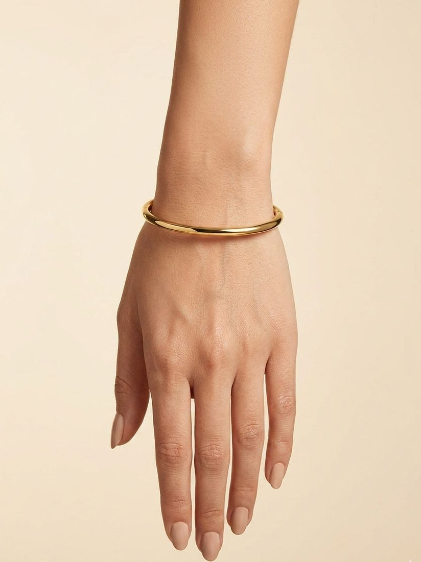 Minimal Gold Bangle Bracelet| Anti-Tarnish Stainless Steel