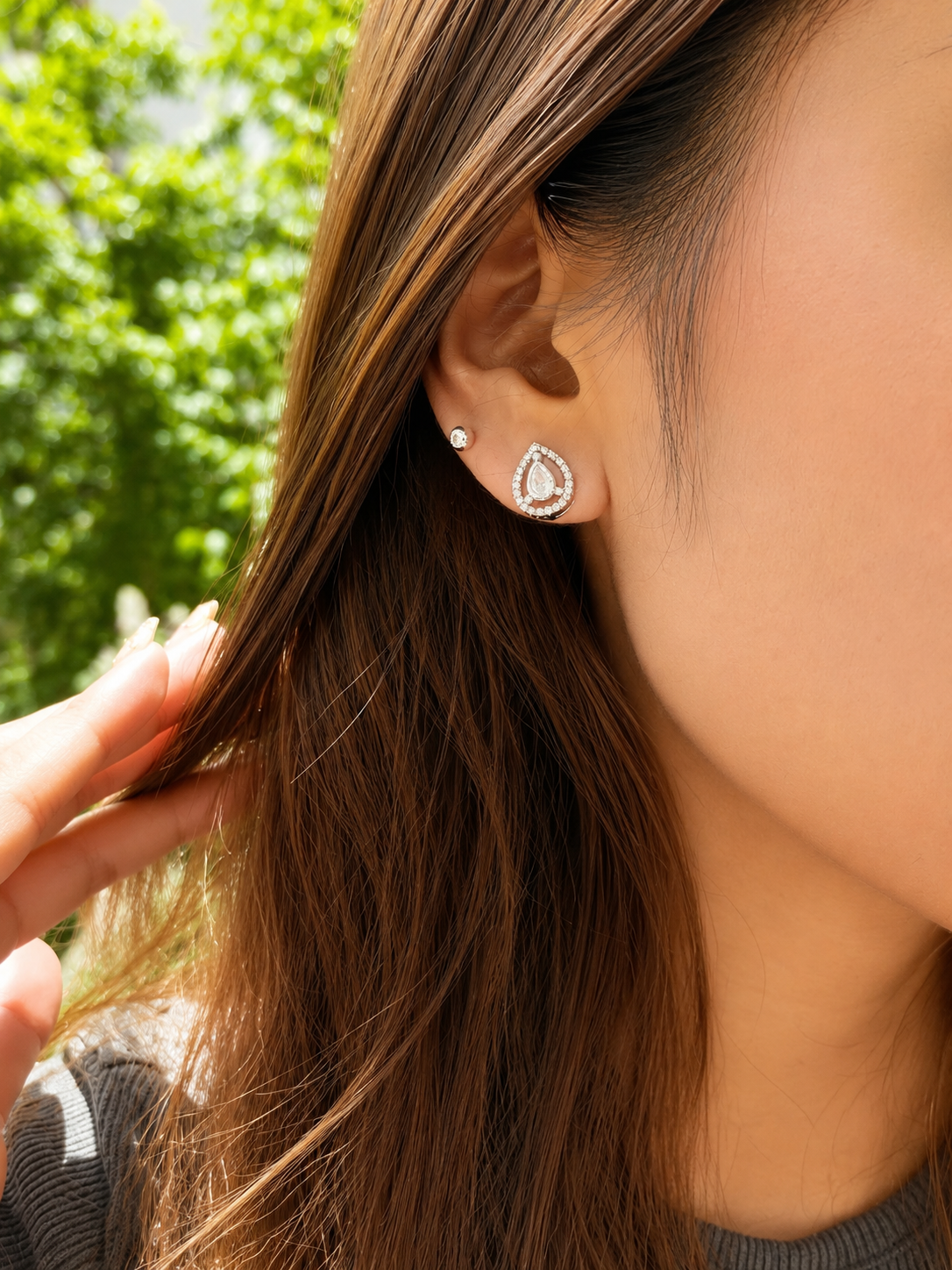 Crystal Teardrop Stud Earrings