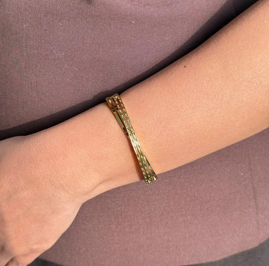 Layered Gold Cuff Bracelet