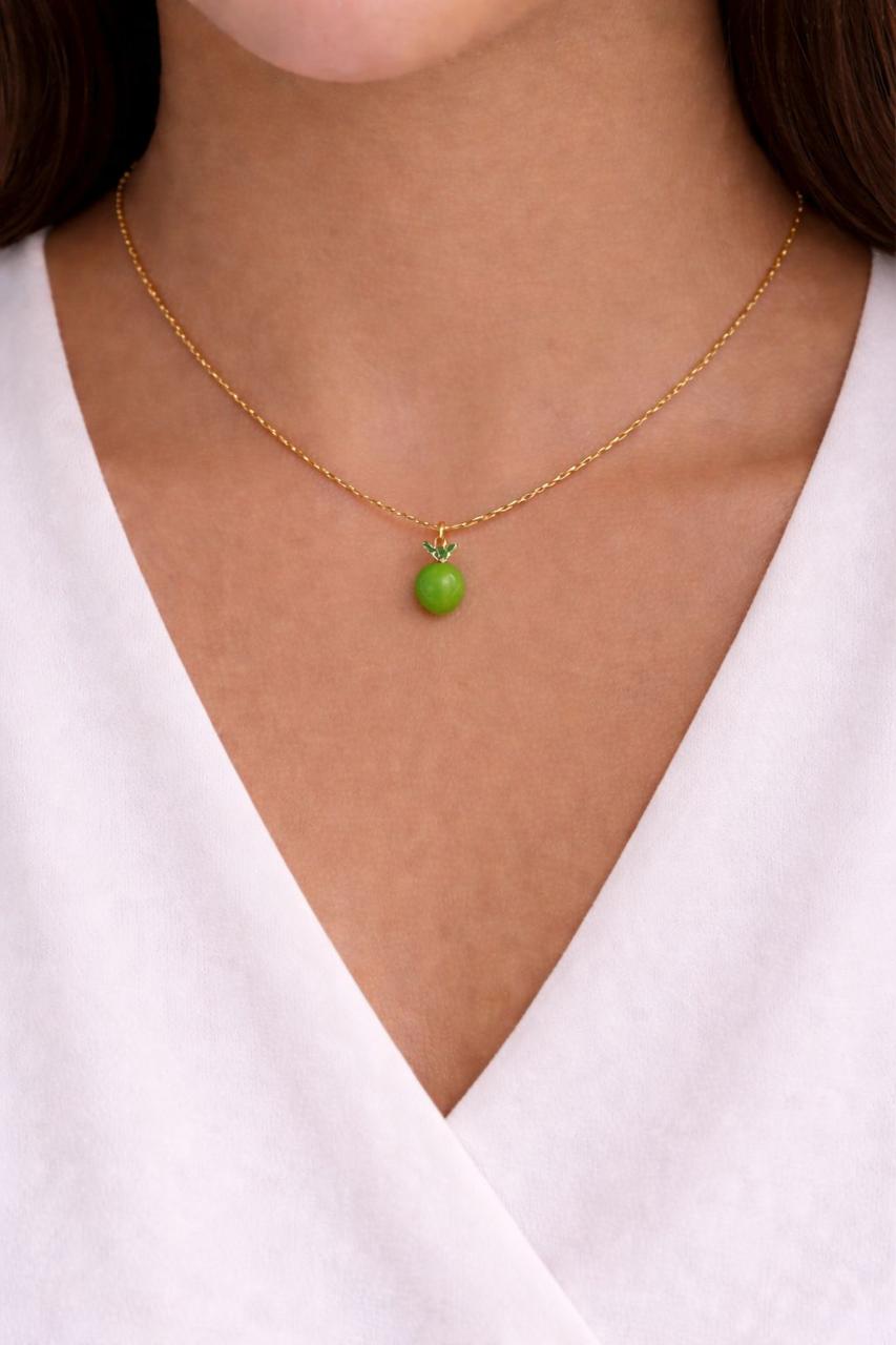 Green Apple Charm Necklace