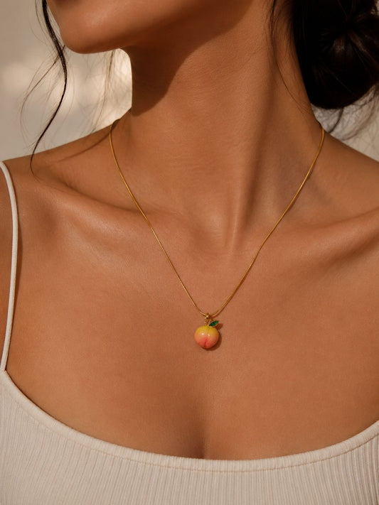 Just Peachy Necklace| Anti-Tarnish Stainless Steel