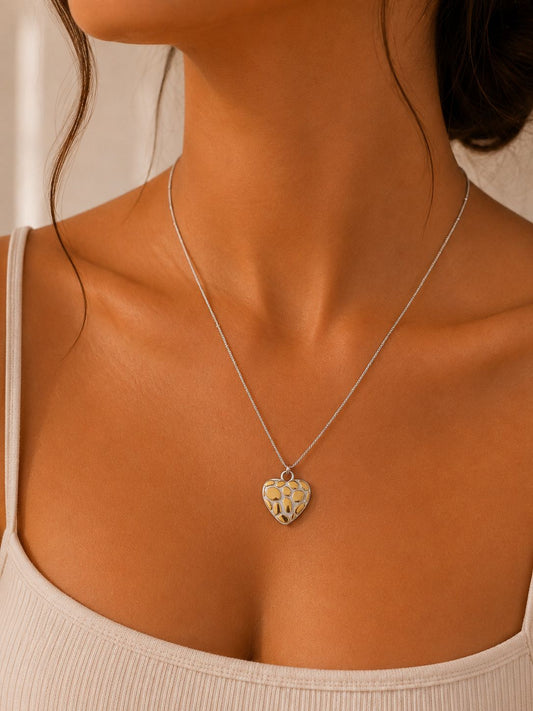 Honeycomb Heart Necklace| Anti-Tarnish Stainless Steel