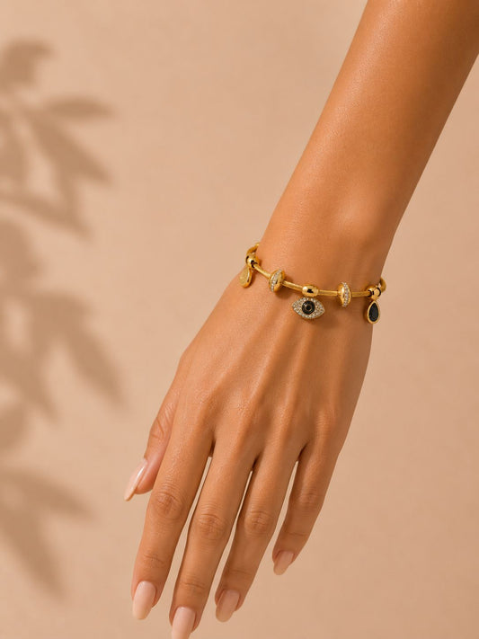 Evil Eye Charm Bracelet| Anti-Tarnish Stainless Steel