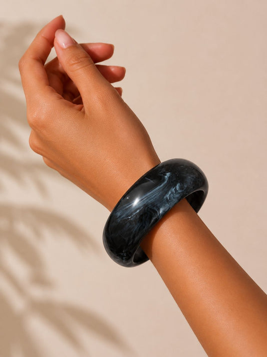 Midnight Blue Marble Resin Bangle