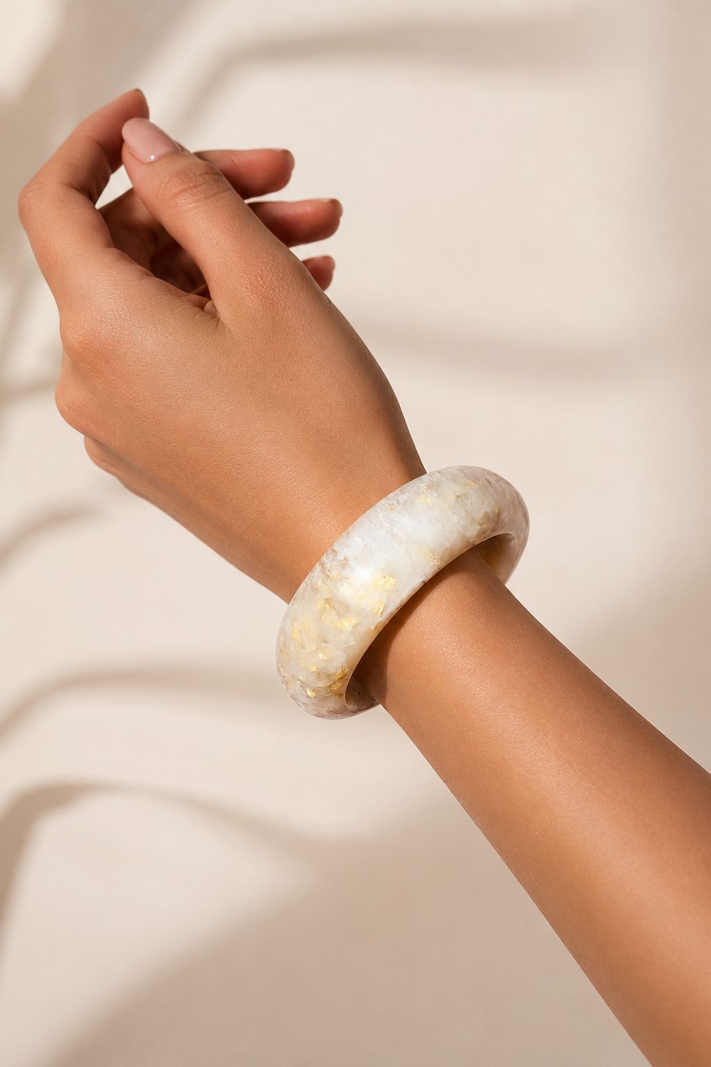 Ivory Resin Statement Bangle