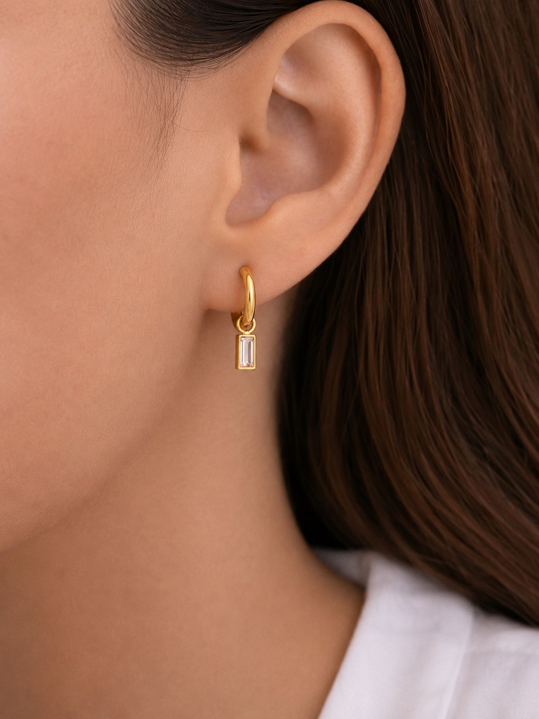 Mini Bar Hoop Earrings | Anti-Tarnish Stainless Steel