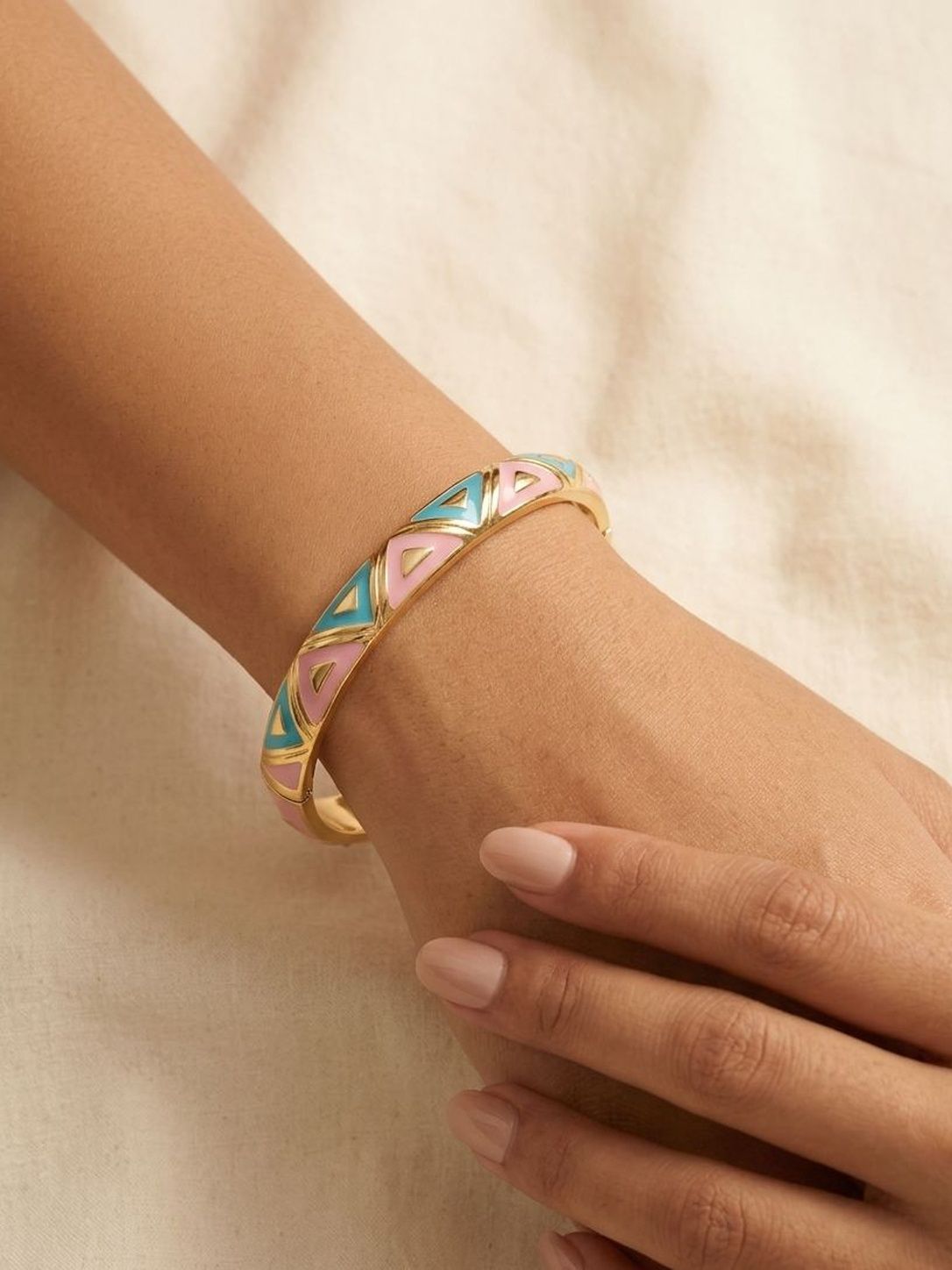Pink & Blue Enamel Bangle