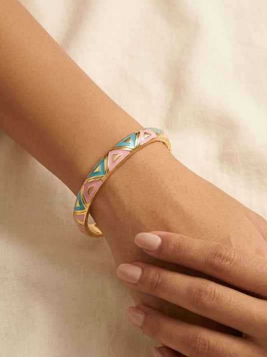 Pink & Blue Enamel Bangle