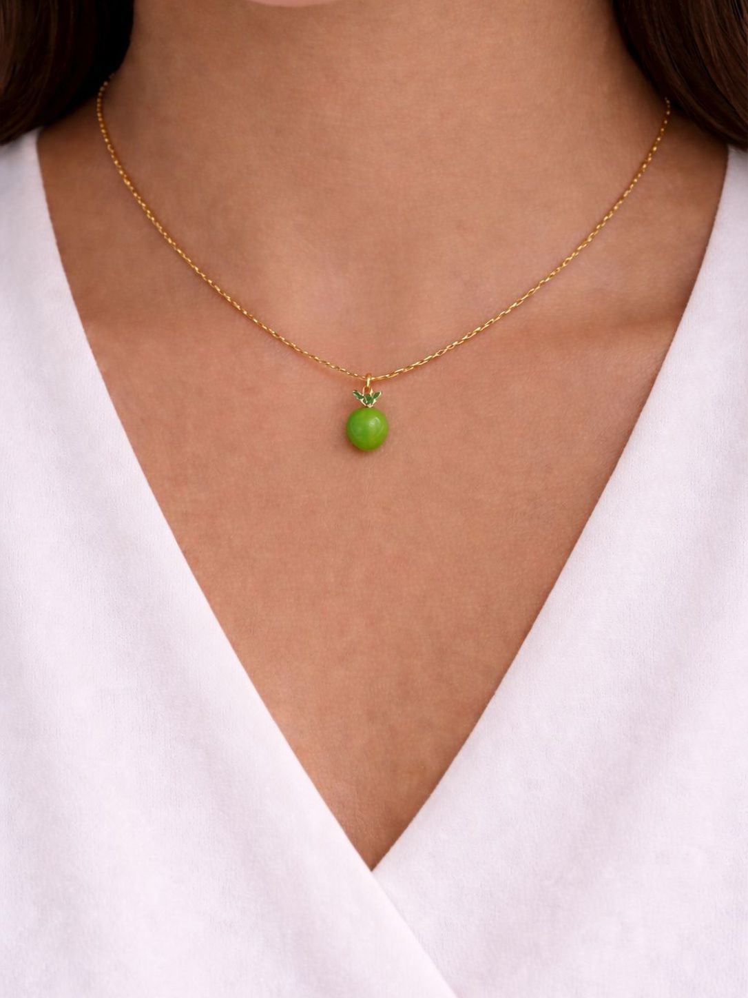 Green Apple Charm Necklace