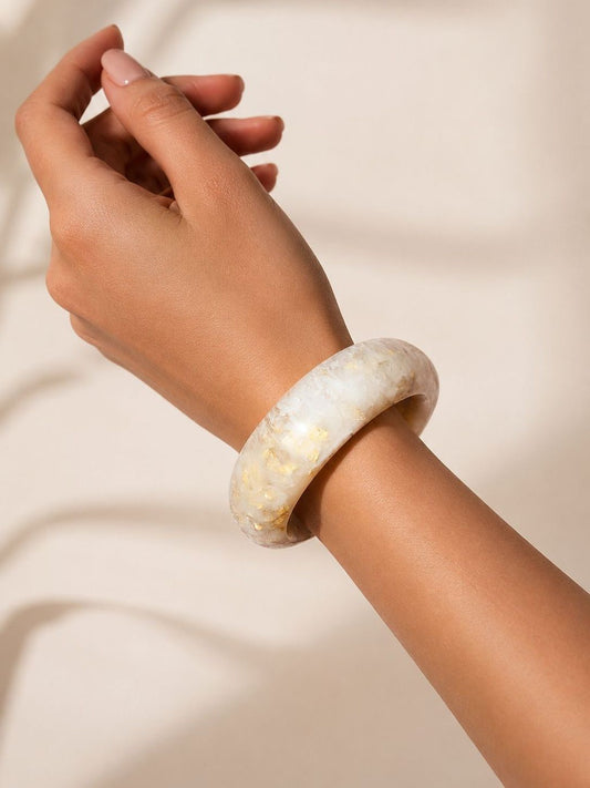 Ivory Resin Statement Bangle